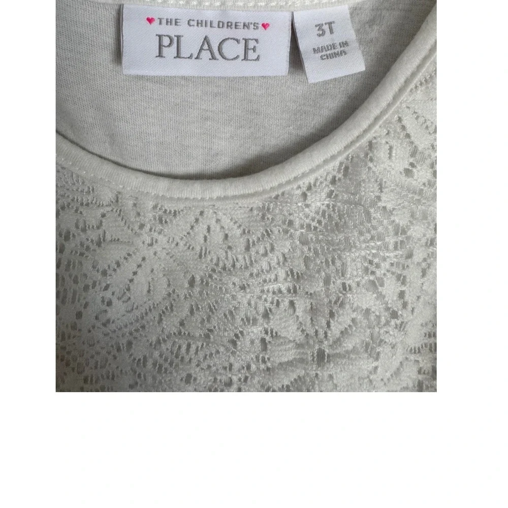 The Childrens Place Toddler Girls Lace Top Pastel Striped Skirt Dress Easter 3T - Picture 3 of 4
